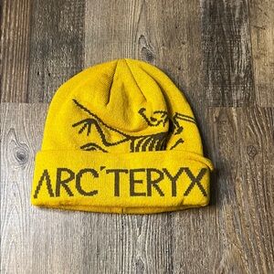 Arc'teryx Yellow Knit Beanie with Black Logo